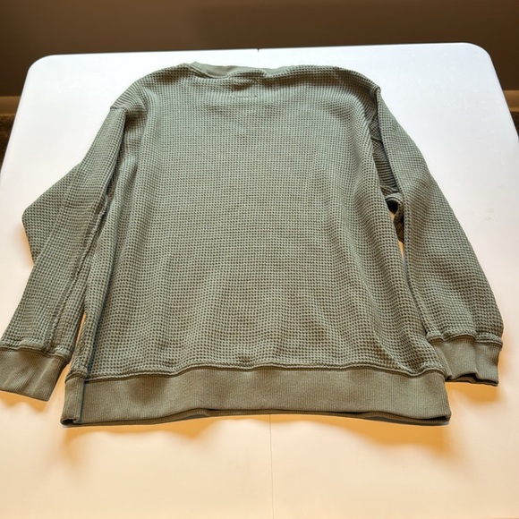 Aerie Olive Waffle Knit Crewneck Sweater - Picture 6 of 6